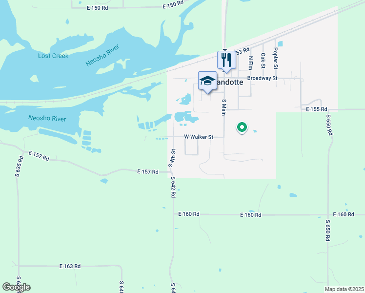 map of restaurants, bars, coffee shops, grocery stores, and more near 306 South 4th Street in Wyandotte