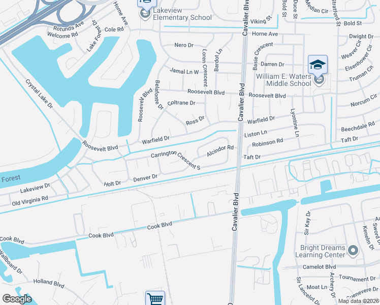 map of restaurants, bars, coffee shops, grocery stores, and more near 3 Carrington Court East in Portsmouth