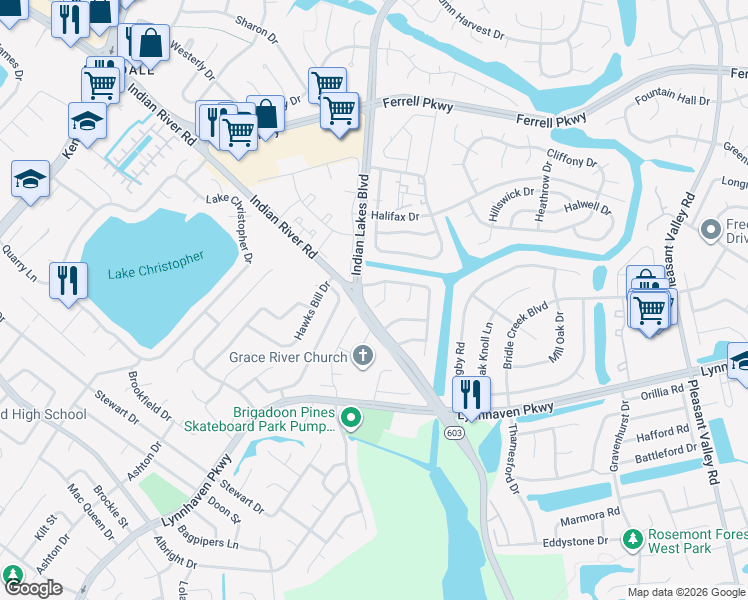 map of restaurants, bars, coffee shops, grocery stores, and more near 1629 Sudbury Court in Virginia Beach