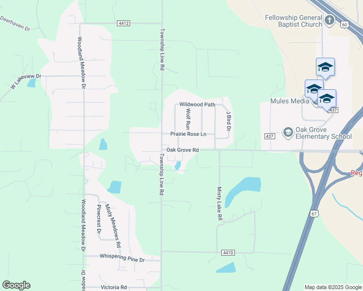 map of restaurants, bars, coffee shops, grocery stores, and more near 2900 Saddlebrook Trail in Poplar Bluff