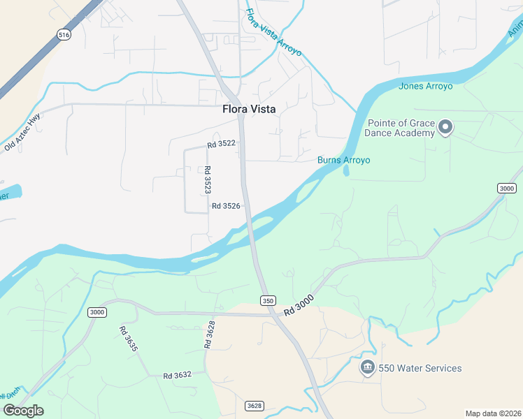 map of restaurants, bars, coffee shops, grocery stores, and more near 100 County Road 350 in Flora Vista