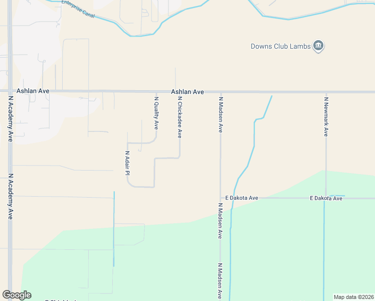 map of restaurants, bars, coffee shops, grocery stores, and more near 3668 North Chickadee Avenue in Sanger
