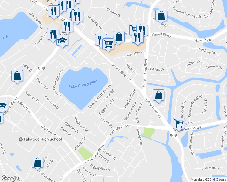 map of restaurants, bars, coffee shops, grocery stores, and more near 5232 Foxon Road in Virginia Beach
