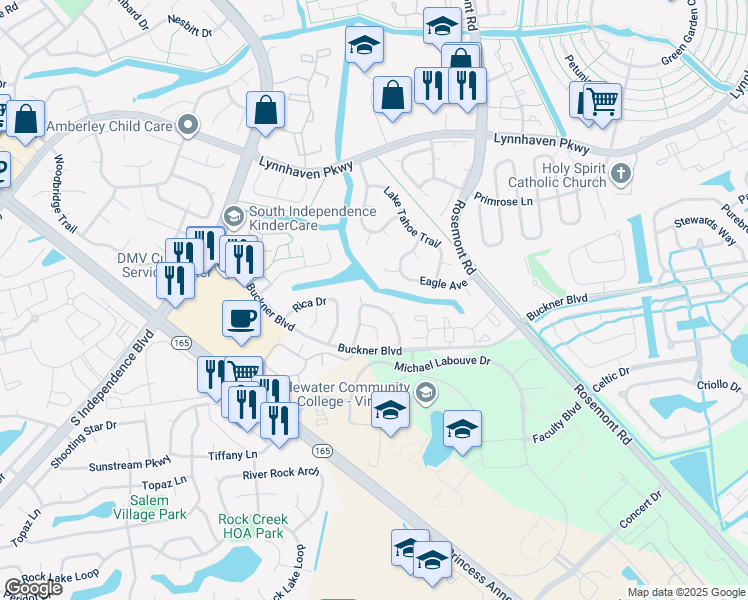 map of restaurants, bars, coffee shops, grocery stores, and more near 3748 Canadian Arch in Virginia Beach