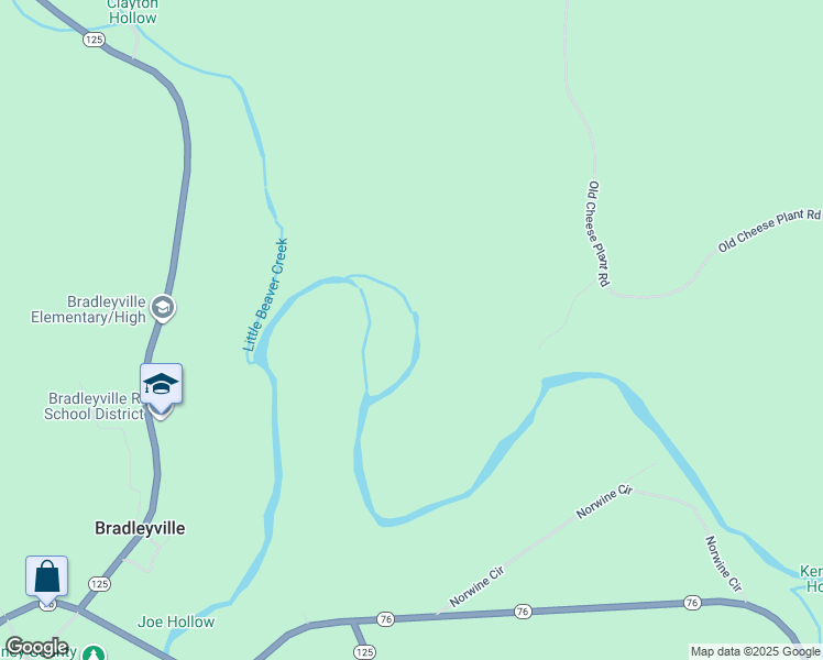 map of restaurants, bars, coffee shops, grocery stores, and more near in Bradleyville