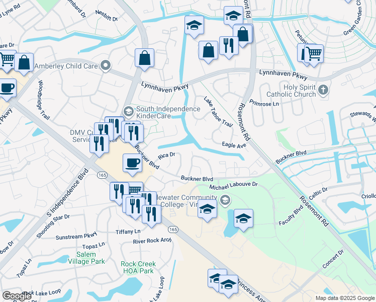 map of restaurants, bars, coffee shops, grocery stores, and more near 1305 Mikie Court in Virginia Beach
