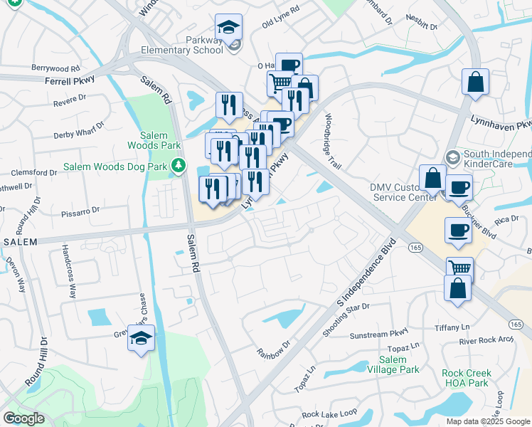 map of restaurants, bars, coffee shops, grocery stores, and more near 2044 Lynnhaven Parkway in Virginia Beach