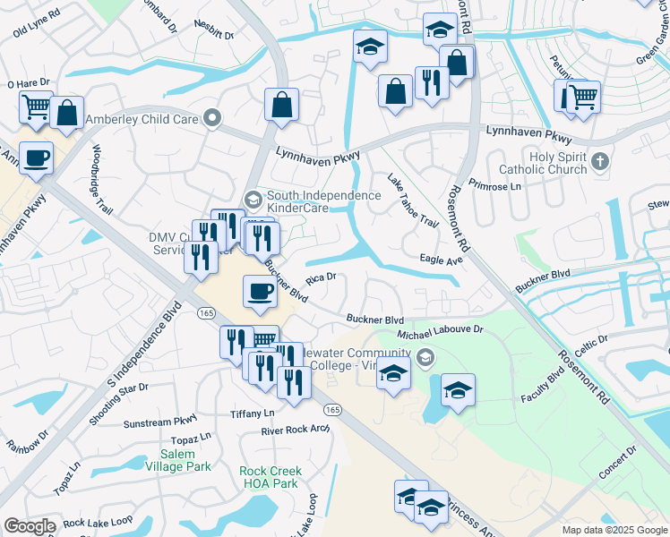 map of restaurants, bars, coffee shops, grocery stores, and more near 3849 Buchanan Drive in Virginia Beach