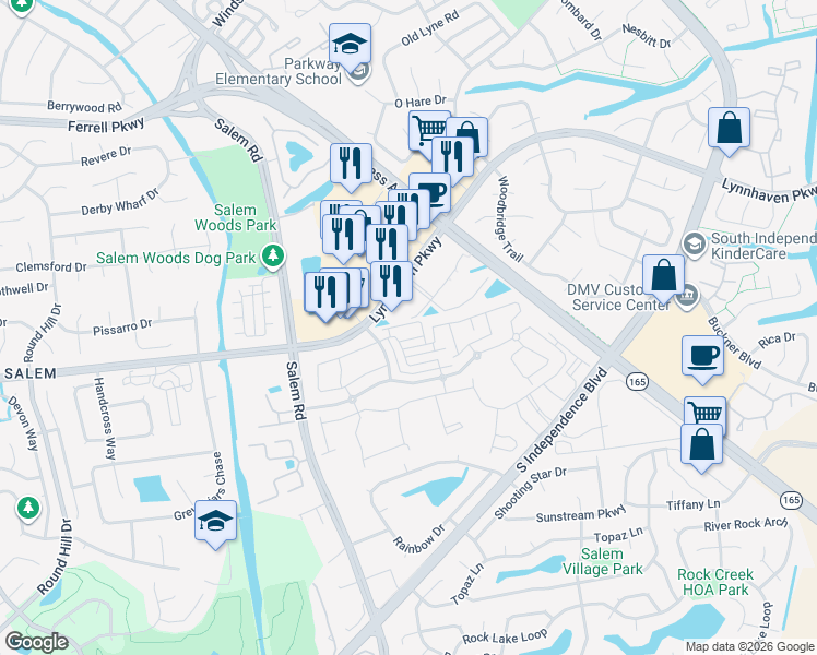 map of restaurants, bars, coffee shops, grocery stores, and more near 2044 Lynnhaven Parkway in Virginia Beach