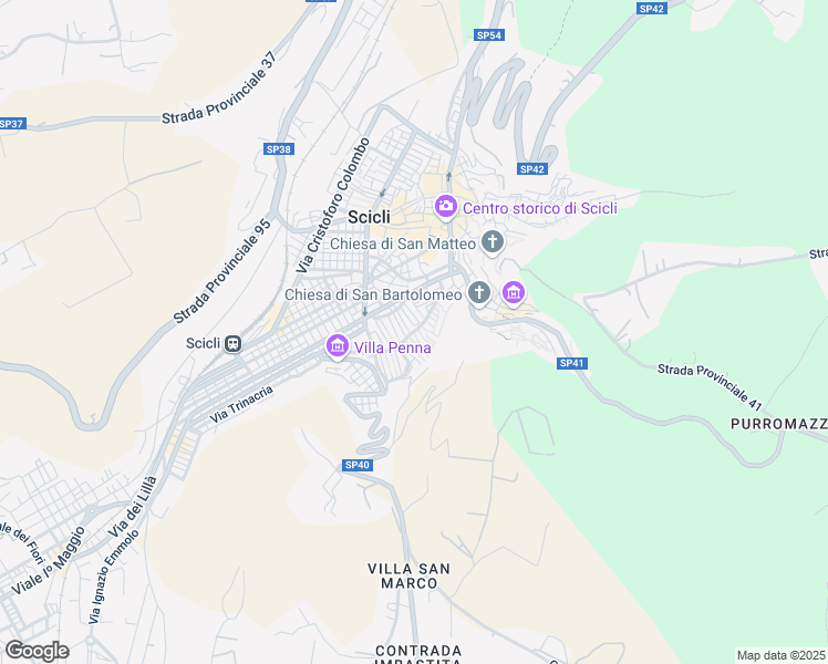 map of restaurants, bars, coffee shops, grocery stores, and more near 62-69 Via San Giuseppe in Scicli