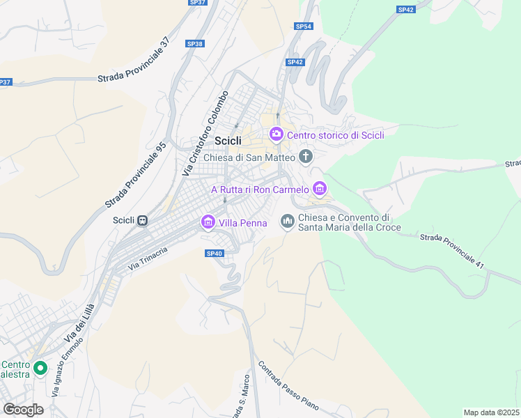 map of restaurants, bars, coffee shops, grocery stores, and more near 62 Via San Giuseppe in Scicli