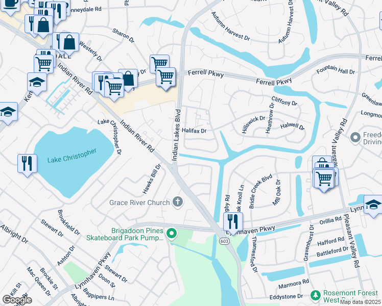 map of restaurants, bars, coffee shops, grocery stores, and more near 1608 Jameson Drive in Virginia Beach