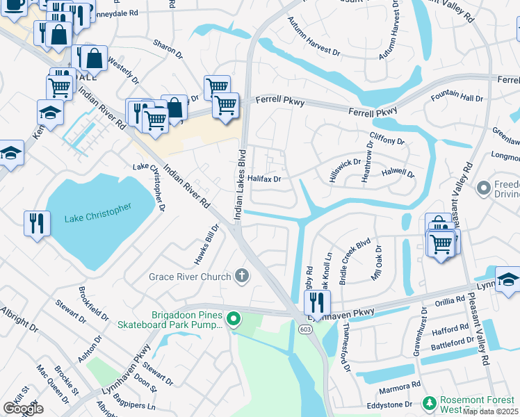 map of restaurants, bars, coffee shops, grocery stores, and more near 1608 Jameson Drive in Virginia Beach