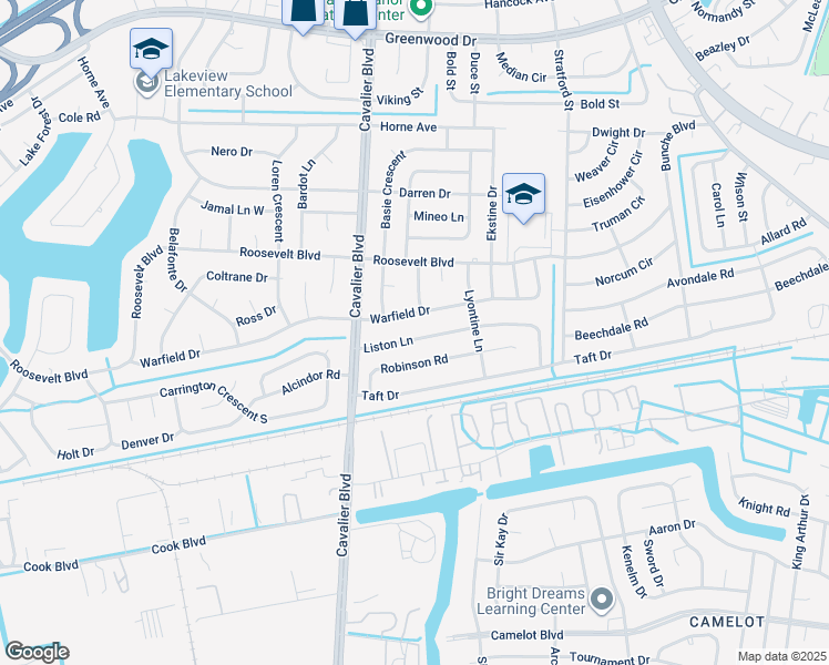 map of restaurants, bars, coffee shops, grocery stores, and more near 1002 Liston Lane in Portsmouth