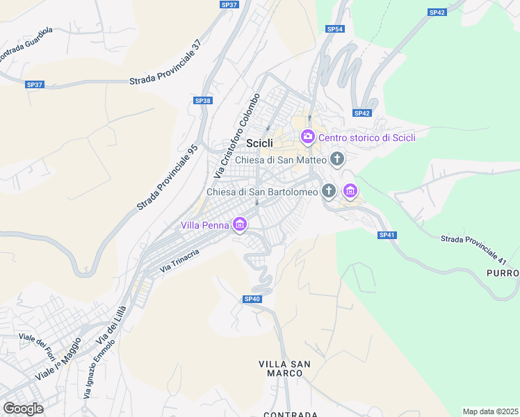 map of restaurants, bars, coffee shops, grocery stores, and more near 592 Corso Garibaldi in Scicli