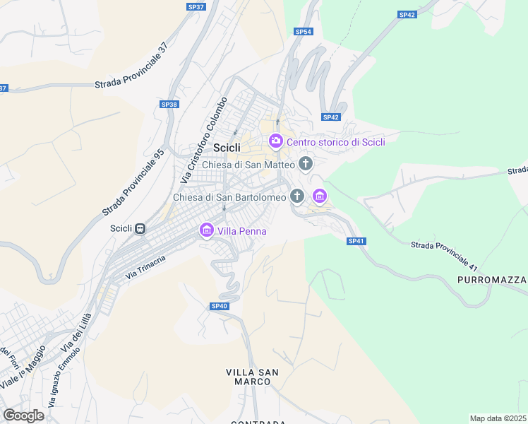 map of restaurants, bars, coffee shops, grocery stores, and more near 62-69 Via San Giuseppe in Scicli