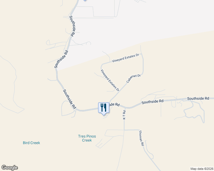 map of restaurants, bars, coffee shops, grocery stores, and more near 40 Vineyard Court in Hollister