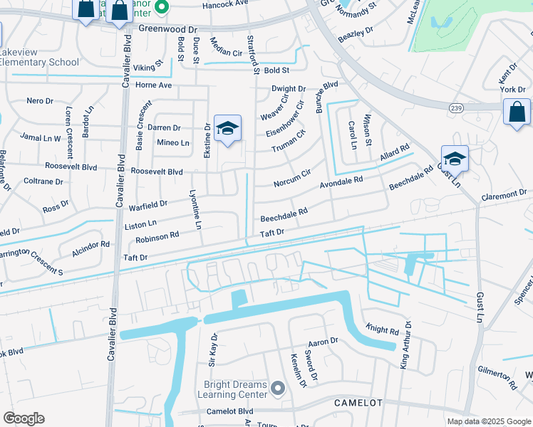 map of restaurants, bars, coffee shops, grocery stores, and more near 509 Beechdale Road in Portsmouth