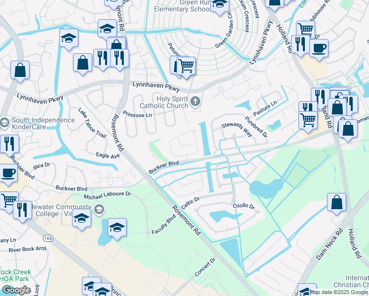 map of restaurants, bars, coffee shops, grocery stores, and more near 3521 Mare Lane in Virginia Beach