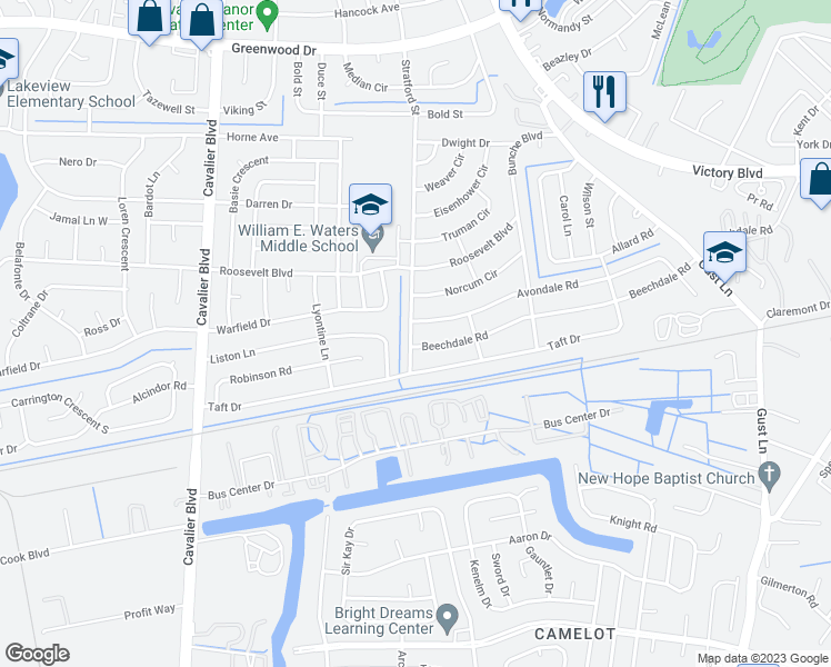 map of restaurants, bars, coffee shops, grocery stores, and more near 202 Stratford Street in Portsmouth