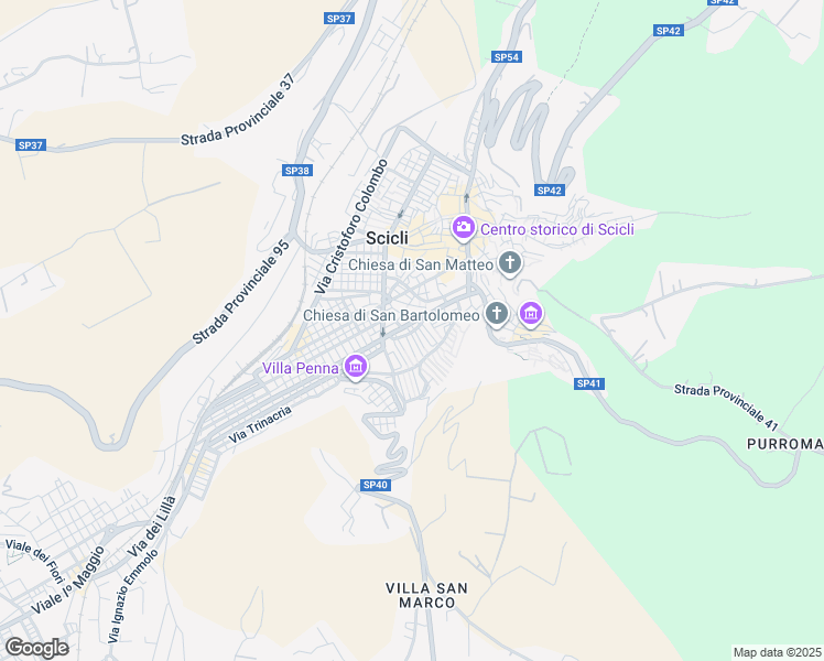 map of restaurants, bars, coffee shops, grocery stores, and more near 592 Corso Giuseppe Garibaldi in Scicli