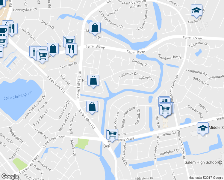 map of restaurants, bars, coffee shops, grocery stores, and more near 1637 Helmsley Court in Virginia Beach