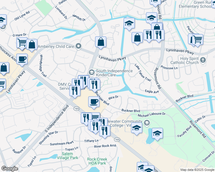 map of restaurants, bars, coffee shops, grocery stores, and more near 3907 Buchanan Drive in Virginia Beach