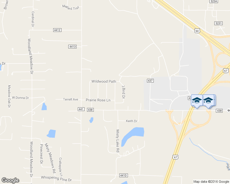 map of restaurants, bars, coffee shops, grocery stores, and more near 2057 Tumbleweed Trail in Poplar Bluff