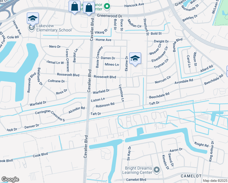 map of restaurants, bars, coffee shops, grocery stores, and more near 913 Warfield Drive in Portsmouth