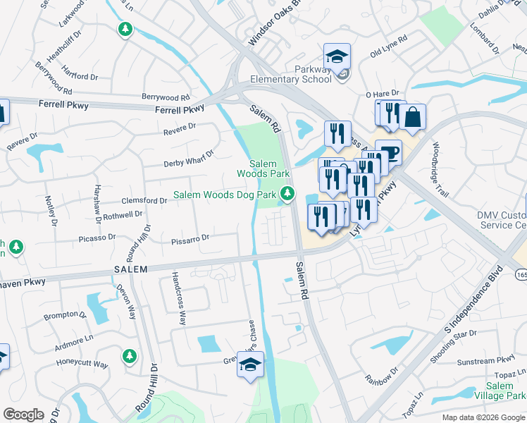 map of restaurants, bars, coffee shops, grocery stores, and more near 1428 Ashburnham Arch in Virginia Beach