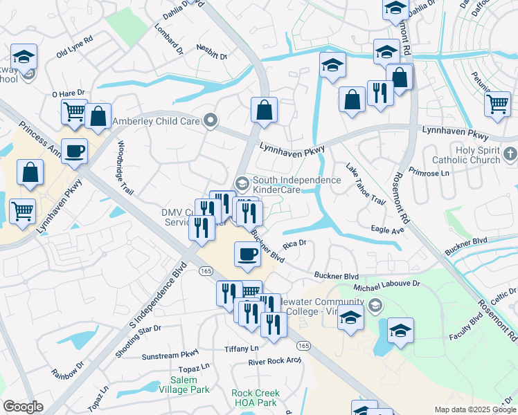 map of restaurants, bars, coffee shops, grocery stores, and more near 3506 Markham Court in Virginia Beach