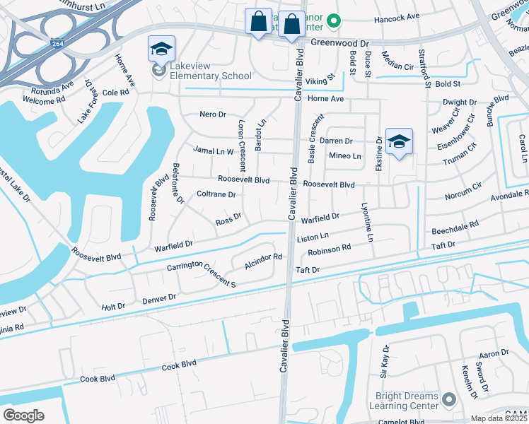 map of restaurants, bars, coffee shops, grocery stores, and more near 8 Vaughn Court in Portsmouth
