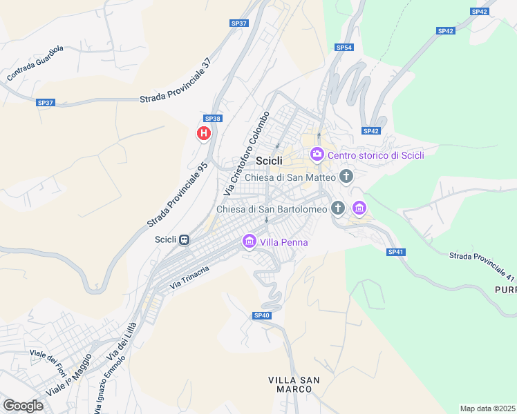 map of restaurants, bars, coffee shops, grocery stores, and more near 691 Corso Giuseppe Mazzini in Scicli