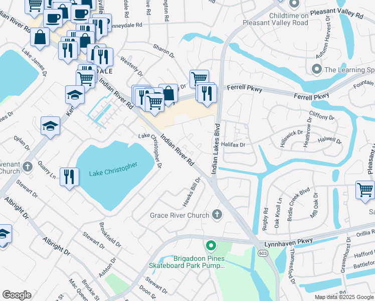 map of restaurants, bars, coffee shops, grocery stores, and more near 1737 Willow Creek Court in Virginia Beach