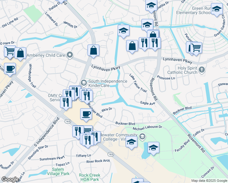 map of restaurants, bars, coffee shops, grocery stores, and more near 3811 Buchanan Drive in Virginia Beach