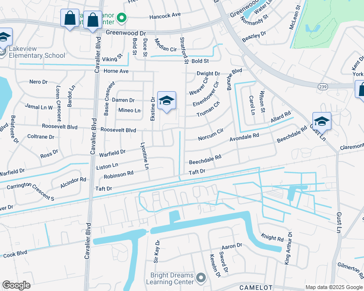 map of restaurants, bars, coffee shops, grocery stores, and more near 303 Stratford Street in Portsmouth