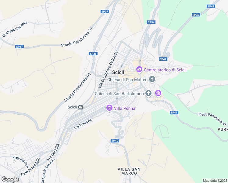 map of restaurants, bars, coffee shops, grocery stores, and more near 691 Corso Mazzini in Scicli