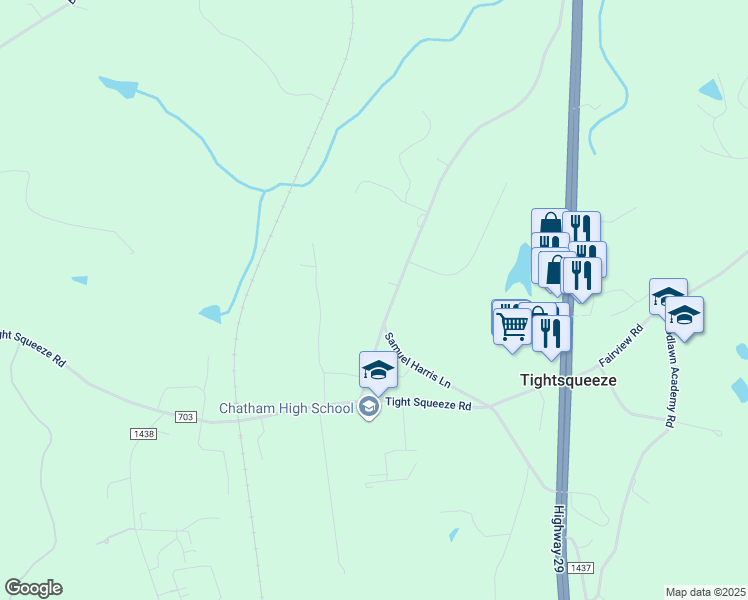 map of restaurants, bars, coffee shops, grocery stores, and more near 1036 Cherrystone Road in Chatham