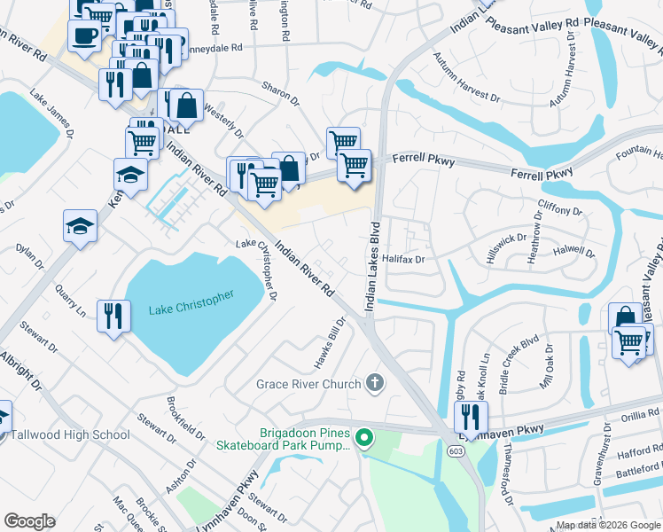 map of restaurants, bars, coffee shops, grocery stores, and more near 1656 Maize Court in Virginia Beach