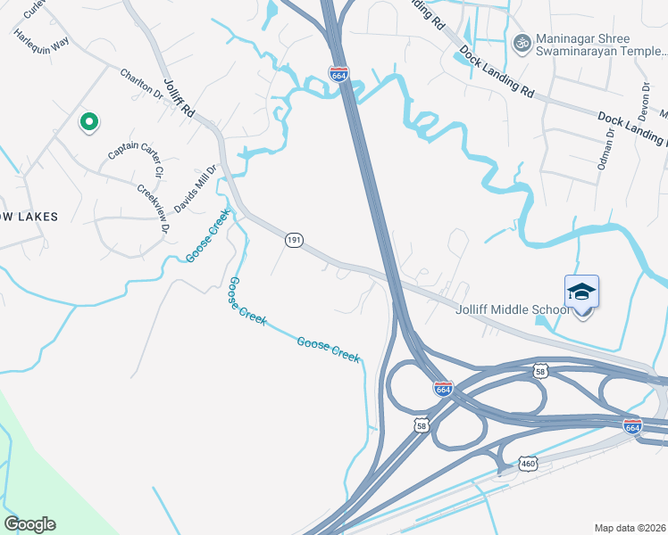 map of restaurants, bars, coffee shops, grocery stores, and more near 1238-1298 Highway 191 in Chesapeake