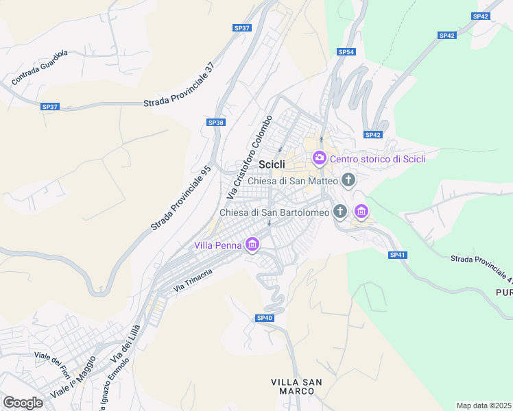 map of restaurants, bars, coffee shops, grocery stores, and more near 691 Corso Giuseppe Mazzini in Scicli
