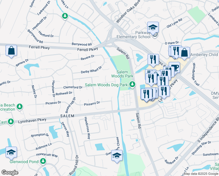 map of restaurants, bars, coffee shops, grocery stores, and more near 1408 Nutting Court in Virginia Beach