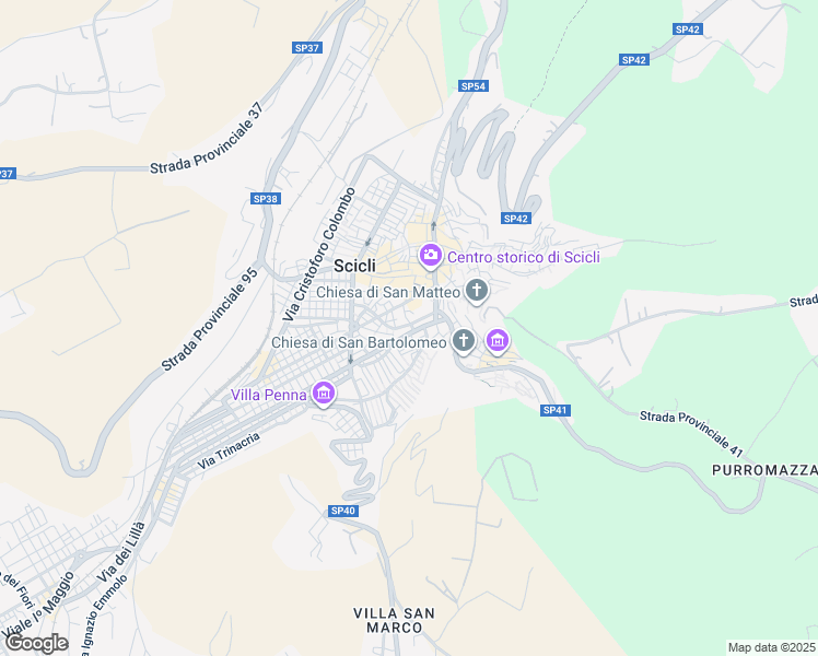 map of restaurants, bars, coffee shops, grocery stores, and more near 3 Via San Giuseppe in Scicli
