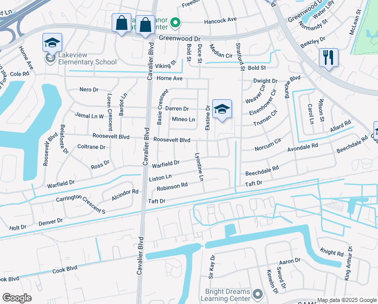 map of restaurants, bars, coffee shops, grocery stores, and more near 5 Larosa Court in Portsmouth