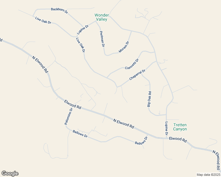 map of restaurants, bars, coffee shops, grocery stores, and more near Live Oak Drive in Fresno County