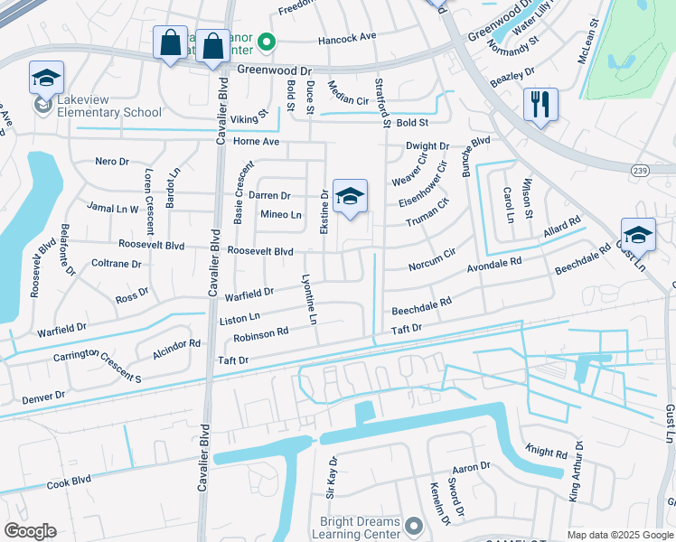 map of restaurants, bars, coffee shops, grocery stores, and more near 1604 Welk Street in Portsmouth