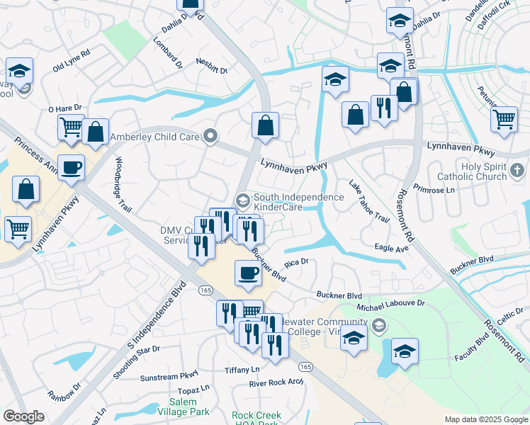 map of restaurants, bars, coffee shops, grocery stores, and more near 3506 Lankford Court in Virginia Beach