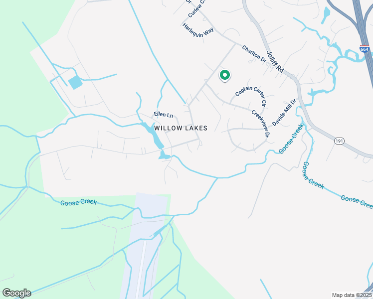map of restaurants, bars, coffee shops, grocery stores, and more near 1212 Willow Lakes Court in Chesapeake