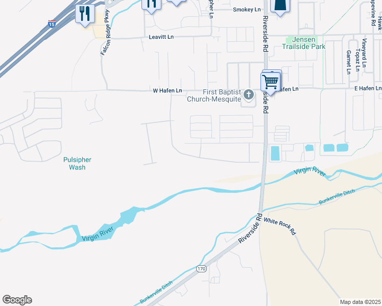 map of restaurants, bars, coffee shops, grocery stores, and more near 674 Hagens Alley in Mesquite