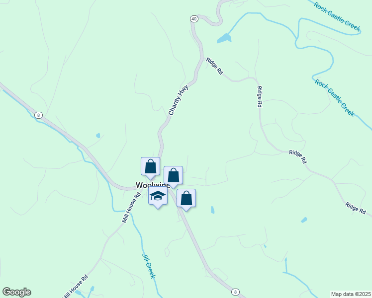 map of restaurants, bars, coffee shops, grocery stores, and more near 86 Charity Highway in Woolwine